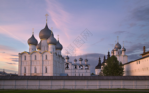俄国的罗斯托夫大帝 看老克里姆林宫天空教会大教堂历史宗教建筑学寺庙图片
