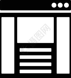 平面样式的 BW 网页图标技术界面设计浏览器网站用户互联网黑色窗户网络背景图片