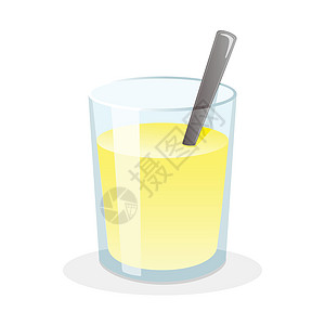 一杯新鲜柠檬水 加糖和勺子图片