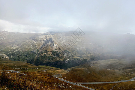 美丽的高山山脉 奥地利 新鲜干净的空气 自然背景 山顶终年积雪 失焦 山景公路国家天空路线全景冰川公园山脉高山旅游运输图片