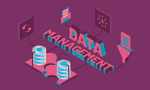 具有多种业务设备和 d 的 3D 文本数据管理互联网网站数据库服务器基础设施界面分析网络等距云计算图片