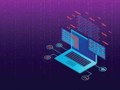 编码和编程概念 膝上型计算机的等量图网站数据技术反应开发商屏幕笔记本程序员代码公司图片