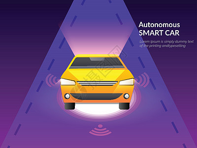 未来技术概念 用智能汽车的插图来说明图片