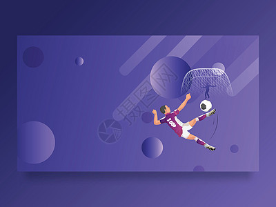 足球运动员在紫色抽象背景下玩游戏 p图片