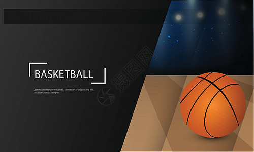 以篮球比赛概念为基础的海报或标标语设计图片