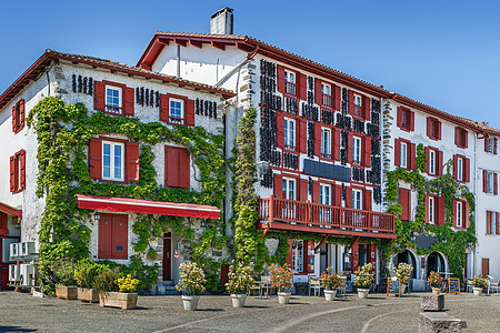 法国比利牛斯大西洋埃斯佩莱特街村庄劳工旅游红色国家假期街道建筑学旅行房子图片
