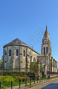 圣玛丽德拉巴斯提德教堂 法国博尔德乌瓦克斯教会石头蓝色地标阳光宗教尖塔天空建筑学旅游图片
