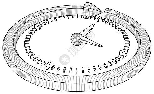 箭头和时钟作为进步的象征测量时间闹钟手表圆圈间隔小时警报跑表发条图片