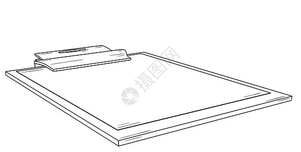 带金属夹和白纸的书写板空白商业床单笔记卡片协议文档笔记本木板会议图片