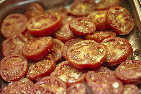 切片番茄面包沙拉盘子蔬菜早餐营养烹饪午餐胡椒饮食图片