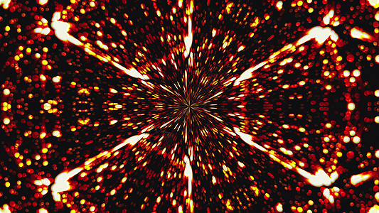 黑色背景上金色粒子中心的 3D 渲染辐射计算机生成的抽象背景耀斑推介会风格电脑纸屑微光辉光飞行金属万花筒图片
