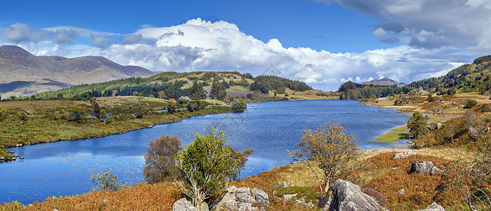爱尔兰湖公园天空国家戒指全景蓝色旅游旅行图片