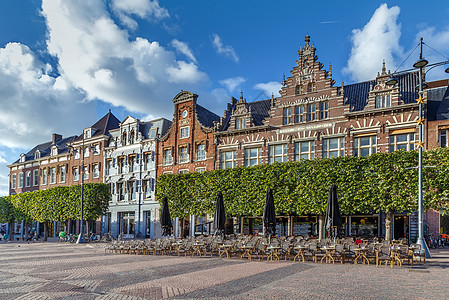 格罗特马克上的房屋 荷兰哈勒姆建筑学天空历史性经济房子市中心荷卢建筑联盟城市图片