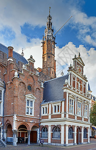 哈勒姆市政厅 内赫尔兰大厅建筑中心建筑学旅游城市正方形天空历史地标图片