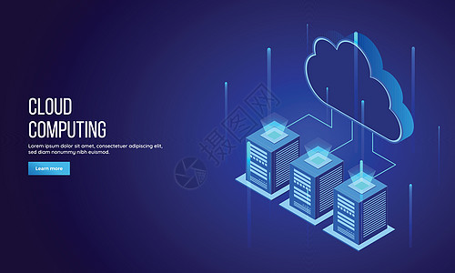 Cloud 计算着陆页或网站模板设计 3dididu图片