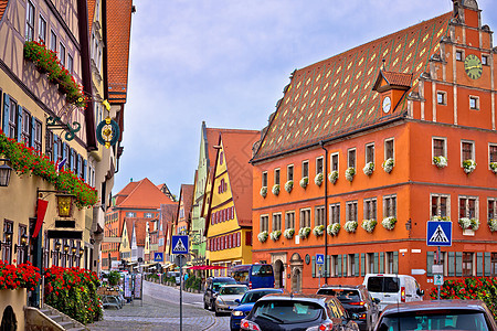 德国历史城镇Dinkelsbuhl的多彩德国外表地区全景风景街道城市建筑景观历史性教会建筑学图片