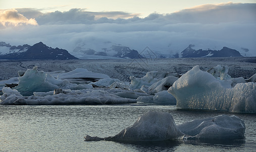 冰岛Jokulsarlon冰川湖的冰山沙龙风景气候冰川图片