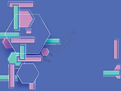 蓝色背景装饰抽象几何图案背景图片