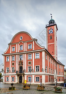 Eichstatt市政厅 德国旅行大厅红色建筑地标旅游历史天空建筑学房子图片