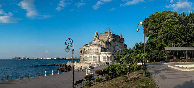 罗马尼亚君士坦塔市的银行业正方形建筑旅游旅行景观全景地区港口海岸纪念碑图片