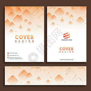 文件夹商业宣传册封面设计和 Web 标头集插画