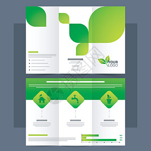 生态概念的三栏式传单小册子横幅年度创造力目录元素推介会打印图表环境公司图片