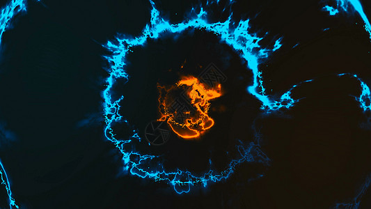 具有火焰效果的能量隧道圆现代抽象 3d 渲染背景计算机生成活力科幻圆形框架旋转光学朗讯辉光射线力量图片