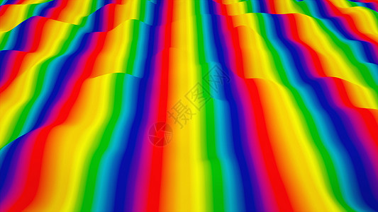 在波纹织物 3d 渲染背景的风清背景上用丝绸表面挥舞纺织品艺术行动海浪纬线优雅网络飞行组织彩虹图片