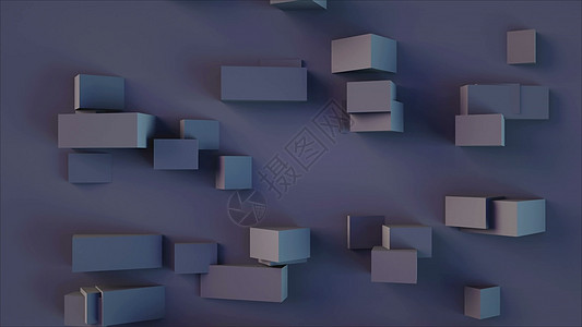 具有不同尺寸元素的矩形形状的 3d 渲染背景计算机生成图片