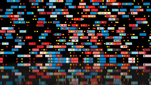 具有许多矩形背景表面的抽象技术与 reflection3d 渲染背景计算机生成横幅长方形商业正方形创造力网络反射艺术马赛克插图图片
