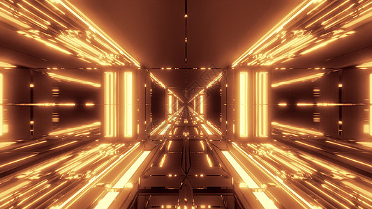 具有漂亮玻璃底部和窗户的未来派科幻隧道走廊 3D 渲染背景墙纸金子玻璃底艺术辉光插图建筑小说运动3d机库图片