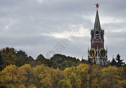 莫斯科 俄罗斯 在莫斯科克里姆林宫的 Spasskaya 塔上查看图片