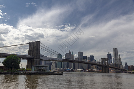 纽约 下曼哈顿和布鲁克林桥天线之景图片