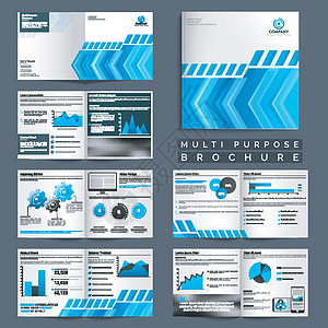 多用途商业手册集横幅报告年度公司图表传单商业文档杂志小册子图片