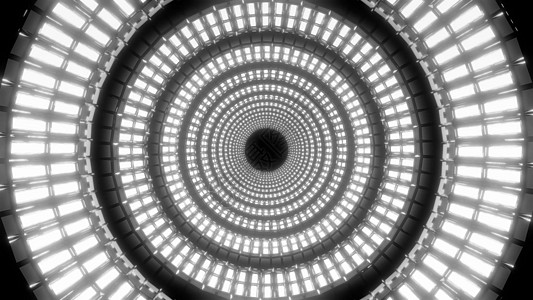无穷无尽的抽象圆形彩色设计 带有白色图案 3d 插图壁纸背景反射反光渲染隧道运动黑色黑与白图片