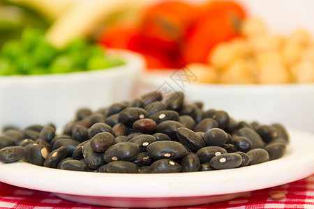 具有新鲜和干枯豆类的各类厨房用具豆子营养食物棕色红色蔬菜扁豆脉冲图片