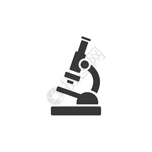 显微镜 平面图标 它制作图案药学和科学矢量图片