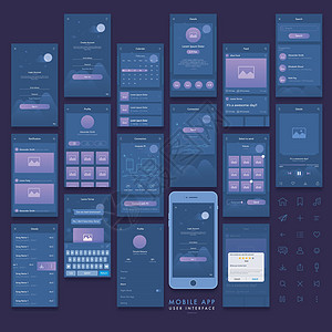 移动应用程序用户界面套件小样数字商业报名网页星级评分材料反应网站图片