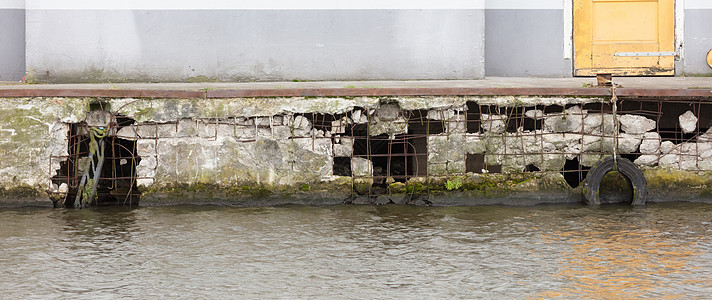 Quay 需要维修工业衰变港口棕色破坏腐蚀建筑码头建造图片