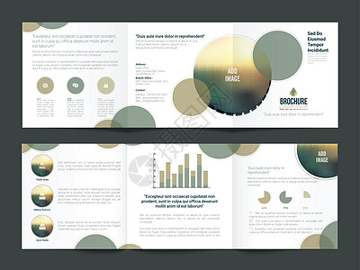 现代三折商业宣传册集年度横幅目录传单小册子通讯创造力网络报告营销背景图片
