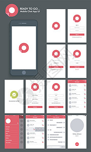 移动聊天 UIUX 或 GUI 屏幕电子商务电话营销小样用户材料商业技术手机消息图片