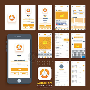 多用途移动应用程序 UI 集设备材料技术商业预览用途报名网站部件星级图片