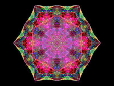 多色美丽的分形曼陀罗花 计算机生成的图形魔法风格装饰创造力冥想装饰品脉轮万花筒纹理瑜伽图片