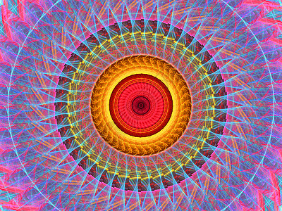 用于创意图形设计的彩色分形万花筒数字艺术品作品艺术脉轮魔法装饰品马赛克风格平面螺旋冥想图片