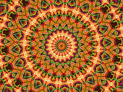 用于创意图形设计的彩色分形万花筒数字艺术品艺术魔法创造力作品冥想纹理瑜伽马赛克风格插图图片