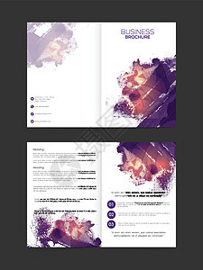 商业宣传册模板传单小册子粉色紫色背景图片