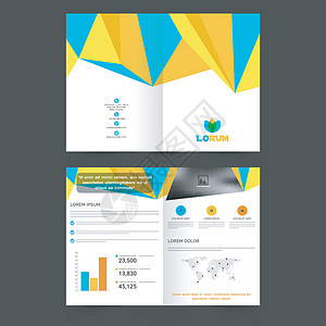 企业宣传册模板设计传单公司杂志推介会营销三角形小册子创造力多边形海报图片