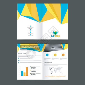 企业宣传册模板设计传单公司杂志推介会营销三角形小册子创造力多边形海报背景图片