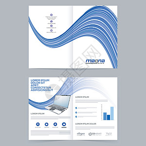 带有紫色波浪的传单年度信息条形电脑商业目录图表推介会杂志图片