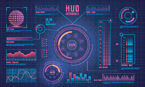 商业应用程序的 HUD UI图表数据医疗文档碎石展示显示器经济学技术雷达背景图片